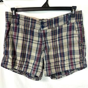 SANCTUARY Vintage Y2K Plaid Mini Micro Shorts 100% Cotton Women's L Made in USA